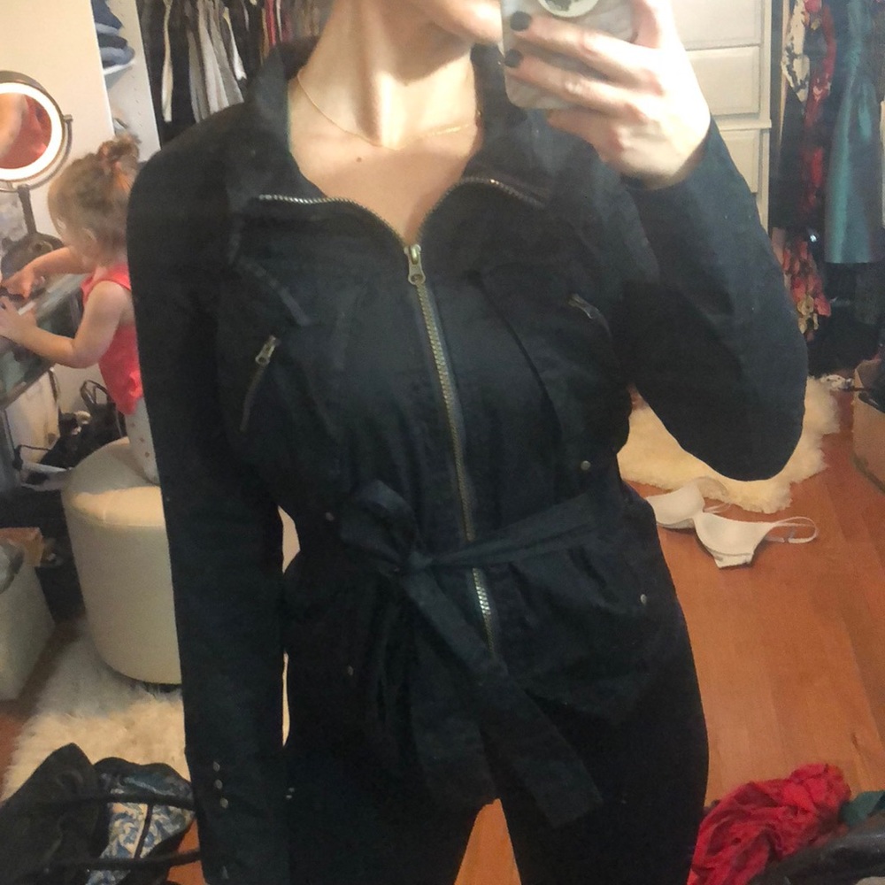 Black zip and tie jacket
